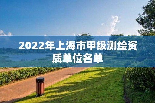 2022年上海市甲級測繪資質單位名單