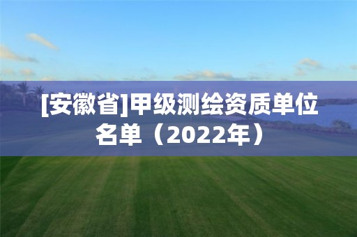 [安徽省]甲級測繪資質單位名單（2022年）