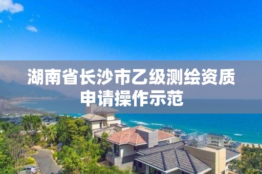 湖南省長沙市乙級測繪資質申請操作示范