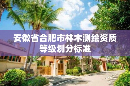 安徽省合肥市林木測繪資質等級劃分標準