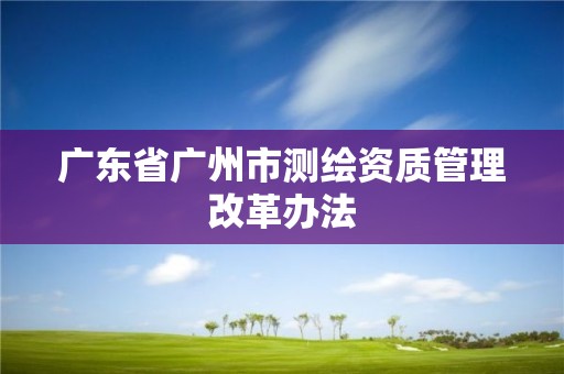 廣東省廣州市測繪資質管理改革辦法