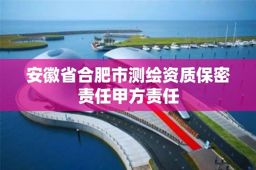 安徽省合肥市測繪資質(zhì)保密責(zé)任甲方責(zé)任