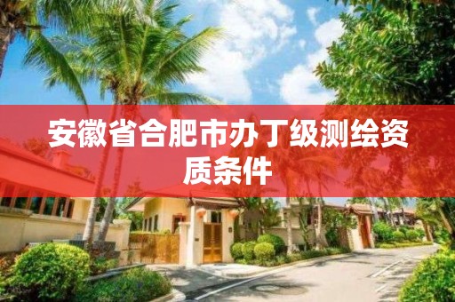 安徽省合肥市辦丁級測繪資質條件