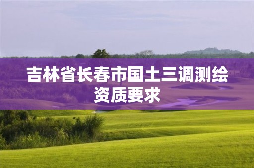 吉林省長春市國土三調測繪資質要求