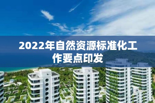 2022年自然資源標準化工作要點印發