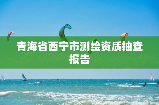 青海省西寧市測繪資質抽查報告