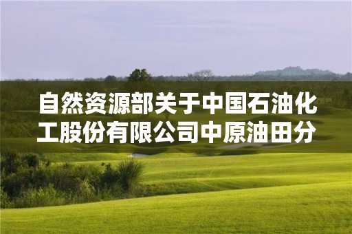 自然資源部關于中國石油化工股份有限公司中原油田分公司山東東濮凹陷徐14-32區塊油氣開采等5個礦山地質環境保護與土地復墾方案通過審查的公告