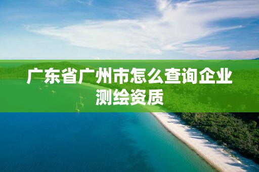 廣東省廣州市怎么查詢企業測繪資質