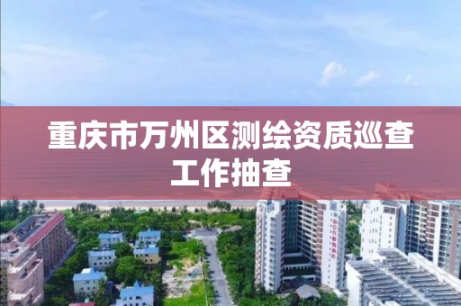 重慶市萬州區測繪資質巡查工作抽查