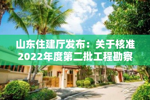 山東住建廳發(fā)布：關于核準2022年度第二批工程勘察設計資質（含部下放）單位名單的公告