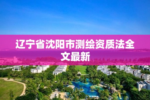 遼寧省沈陽市測繪資質法全文最新