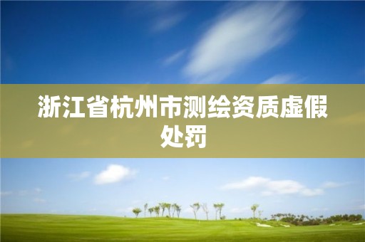 浙江省杭州市測繪資質虛假處罰