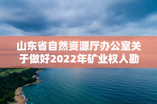 山東省自然資源廳辦公室關于做好2022年礦業權人勘查開采信息公示工作的通知