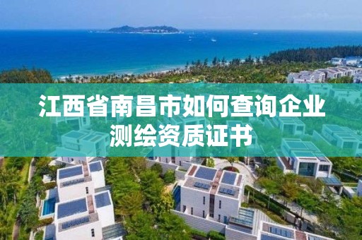 江西省南昌市如何查詢企業測繪資質證書