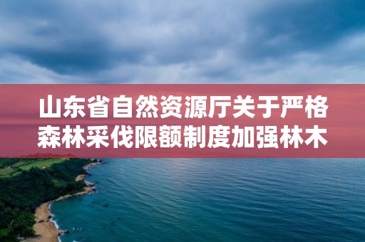 山東省自然資源廳關于嚴格森林采伐限額制度加強林木采伐管理工作的實施意見