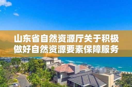 山東省自然資源廳關(guān)于積極做好自然資源要素保障服務(wù)經(jīng)濟(jì)穩(wěn)增長(zhǎng)的通知