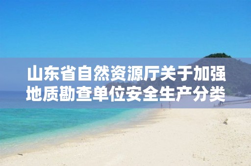 山東省自然資源廳關(guān)于加強地質(zhì)勘查單位安全生產(chǎn)分類分級監(jiān)督管理工作的通知