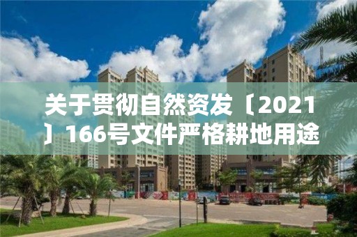 關于貫徹自然資發〔2021〕166號文件嚴格耕地用途管制的實施意見