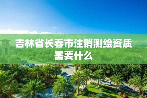 吉林省長春市注銷測繪資質需要什么