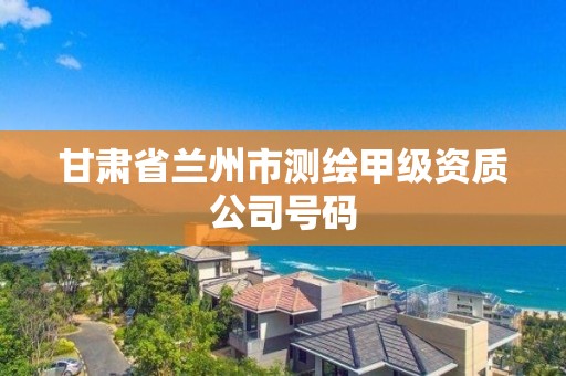 甘肅省蘭州市測繪甲級資質(zhì)公司號碼