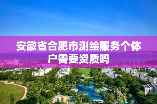 安徽省合肥市測繪服務個體戶需要資質(zhì)嗎