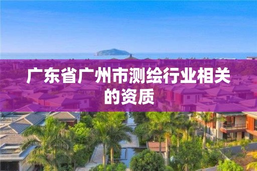 廣東省廣州市測繪行業相關的資質