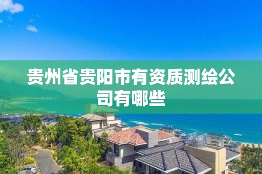 貴州省貴陽市有資質(zhì)測繪公司有哪些