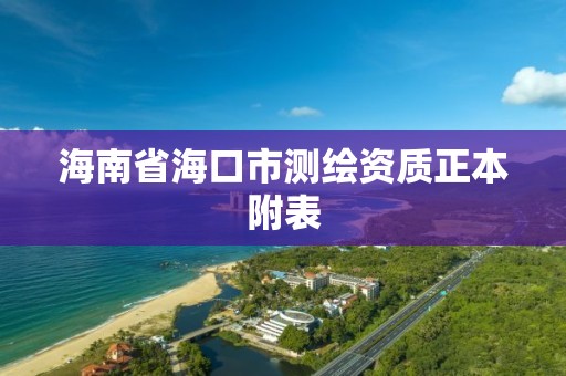 海南省海口市測(cè)繪資質(zhì)正本附表