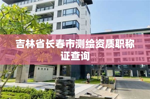 吉林省長春市測繪資質職稱證查詢