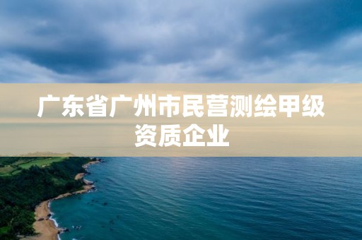 廣東省廣州市民營測繪甲級資質企業