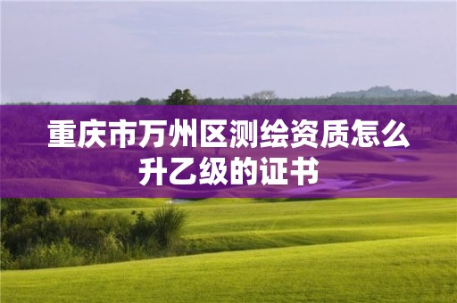 重慶市萬州區測繪資質怎么升乙級的證書