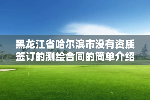 黑龍江省哈爾濱市沒有資質簽訂的測繪合同的簡單介紹