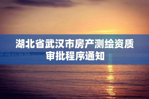 湖北省武漢市房產測繪資質審批程序通知