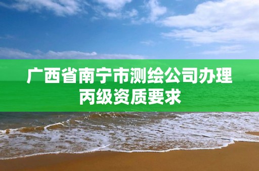 廣西省南寧市測繪公司辦理丙級資質要求