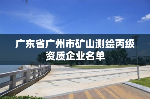 廣東省廣州市礦山測繪丙級資質企業名單