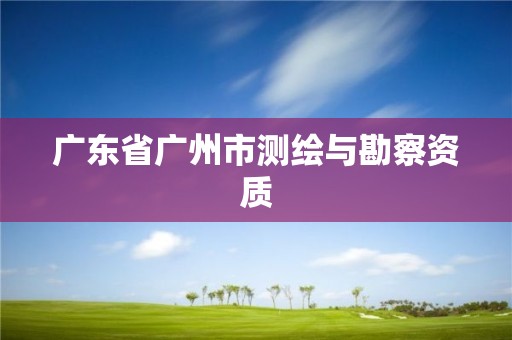 廣東省廣州市測繪與勘察資質