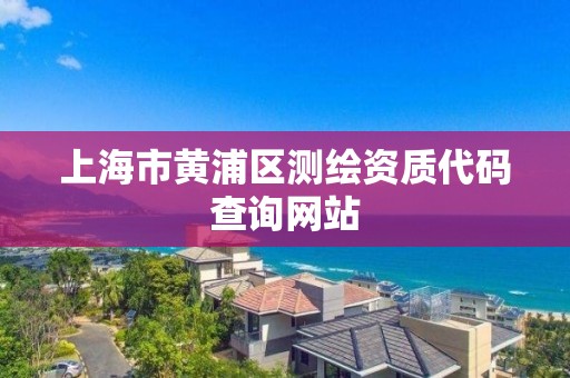 上海市黃浦區測繪資質代碼查詢網站