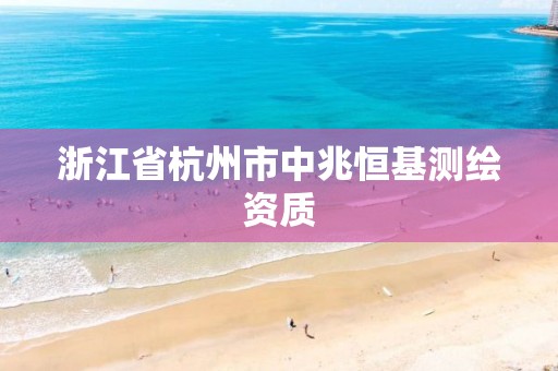 浙江省杭州市中兆恒基測繪資質(zhì)