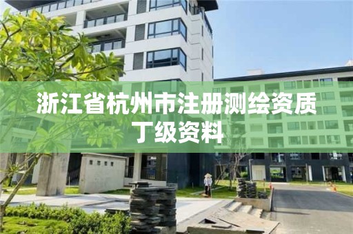 浙江省杭州市注冊測繪資質丁級資料