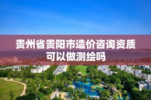 貴州省貴陽市造價咨詢資質可以做測繪嗎