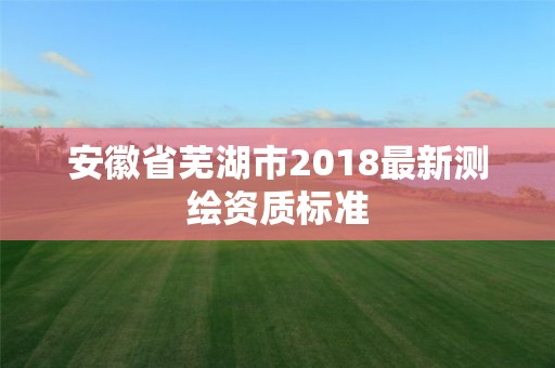 安徽省蕪湖市2018最新測繪資質標準