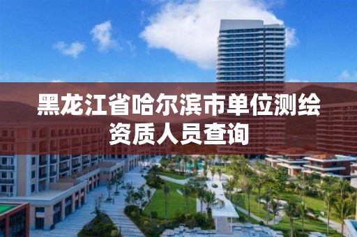 黑龍江省哈爾濱市單位測繪資質(zhì)人員查詢