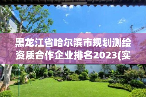 黑龍江省哈爾濱市規劃測繪資質合作企業排名2023(實時/更新中)