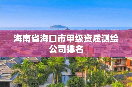 海南省海口市甲級資質(zhì)測繪公司排名