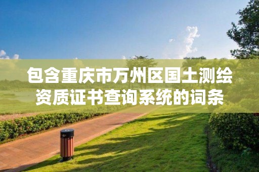 包含重慶市萬州區國土測繪資質證書查詢系統的詞條