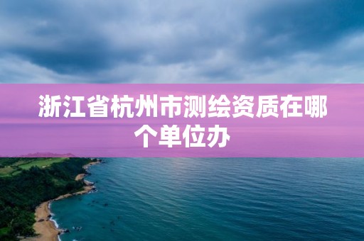 浙江省杭州市測繪資質在哪個單位辦