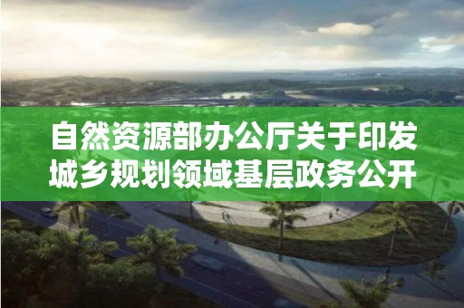 自然資源部辦公廳關于印發城鄉規劃領域基層政務公開標準指引的通知