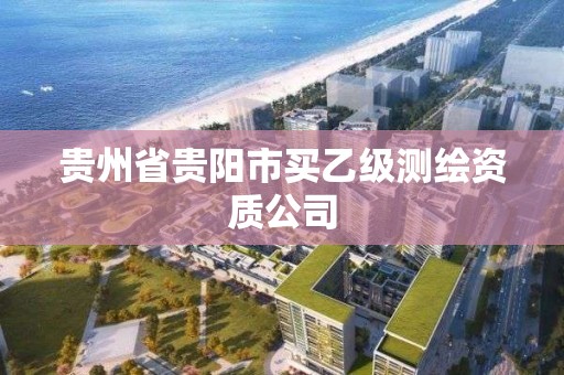 貴州省貴陽市買乙級測繪資質公司