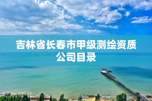 吉林省長春市甲級測繪資質公司目錄