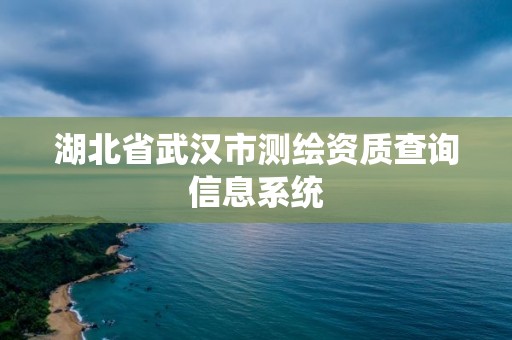 湖北省武漢市測(cè)繪資質(zhì)查詢信息系統(tǒng)